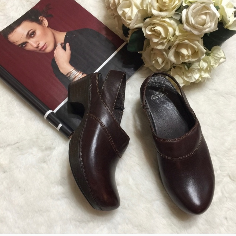 Dansko Pearl Slingback Leather Clogs